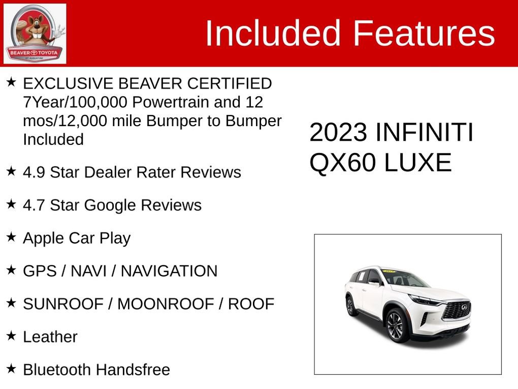 Used 2023 INFINITI QX60 Luxe w/ Performance Audio Package image 4