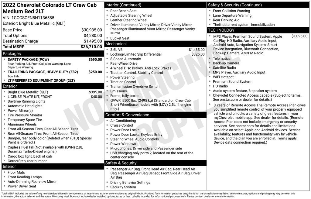 Used 2022 Chevrolet Colorado LT w/ Safety Package RWD image 33