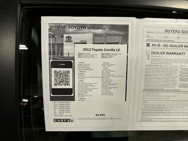 Used 2012 Toyota Corolla LE FWD image 12