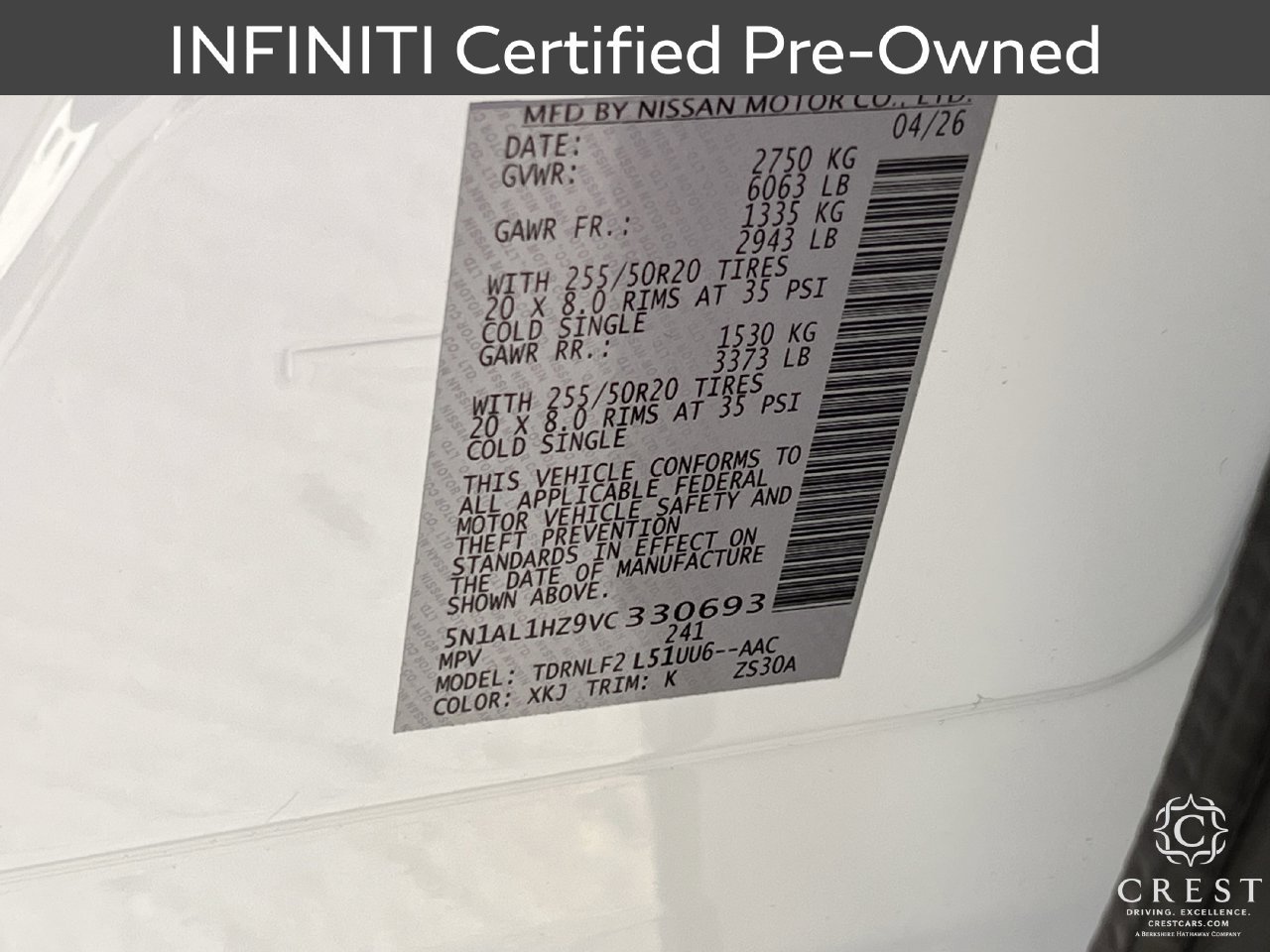 Certified 2027 INFINITI QX60 Autograph w/ Dark Cargo Package AWD/4WD image 34
