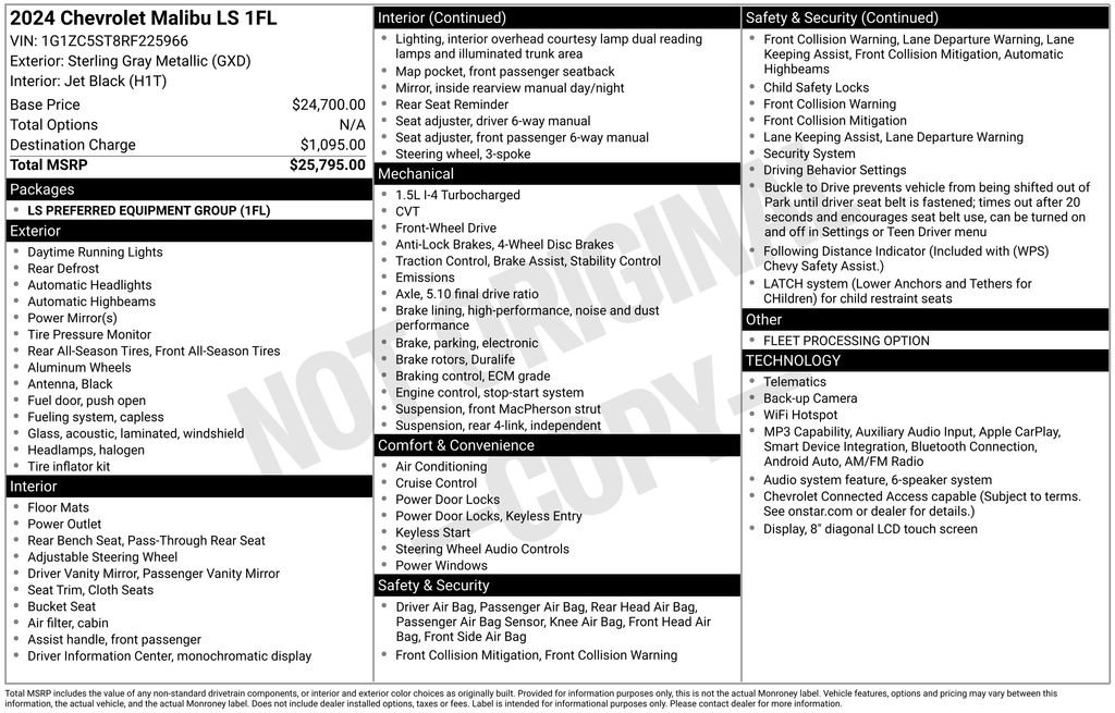 Used 2024 Chevrolet Malibu LS FWD image 16