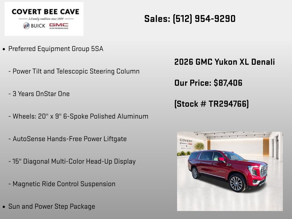New 2026 GMC Yukon XL Denali w/ Sun & Power Step Package AWD/4WD image 13