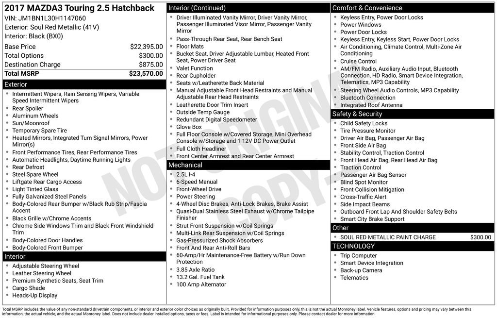 Used 2017 MAZDA MAZDA3 Touring image 15