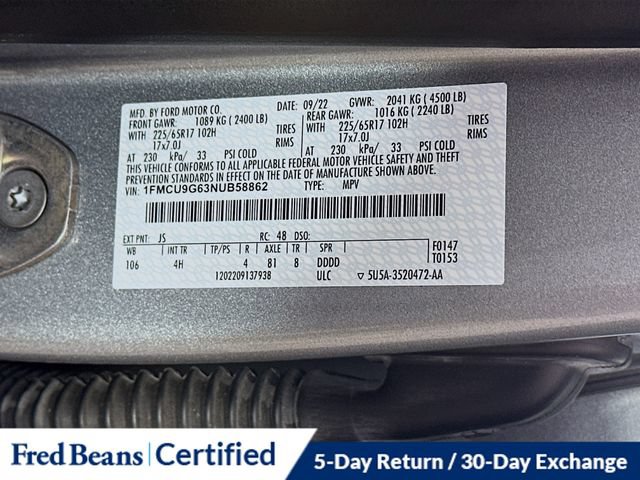 Used 2022 Ford Escape SE w/ Convenience Package AWD/4WD image 31