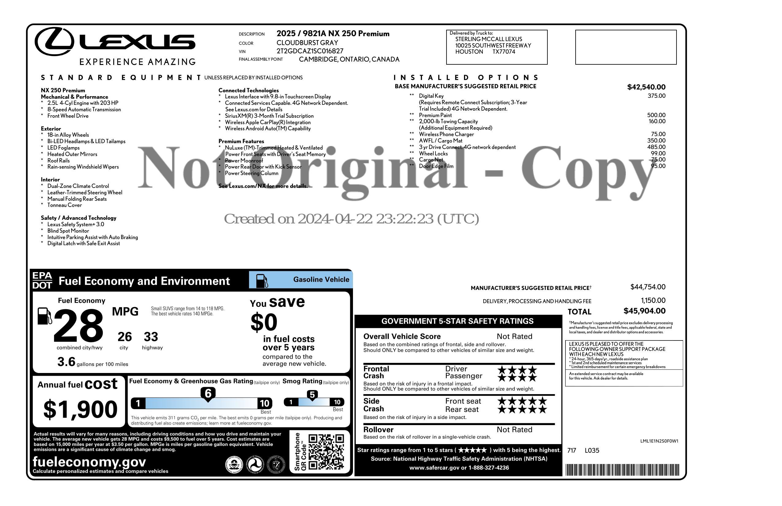 Used 2025 Lexus NX 250 FWD w/ Premium Package image 3