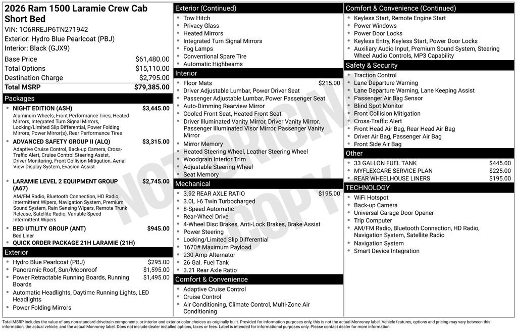 New 2026 RAM 1500 Laramie w/ Night Edition RWD image 7