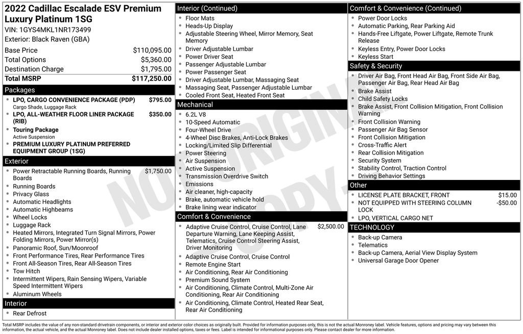 Used 2022 Cadillac Escalade ESV Premium Luxury Platinum AWD/4WD image 2