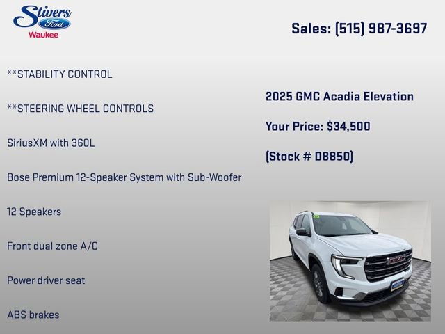 Used 2025 GMC Acadia Elevation image 15