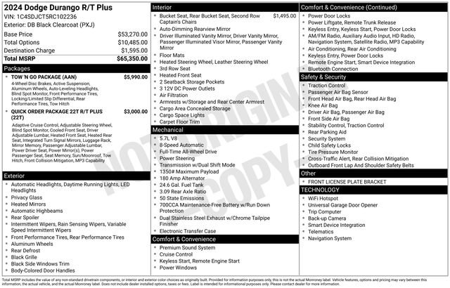 Used 2024 Dodge Durango R/T w/ Tow 'N Go Package AWD/4WD image 57