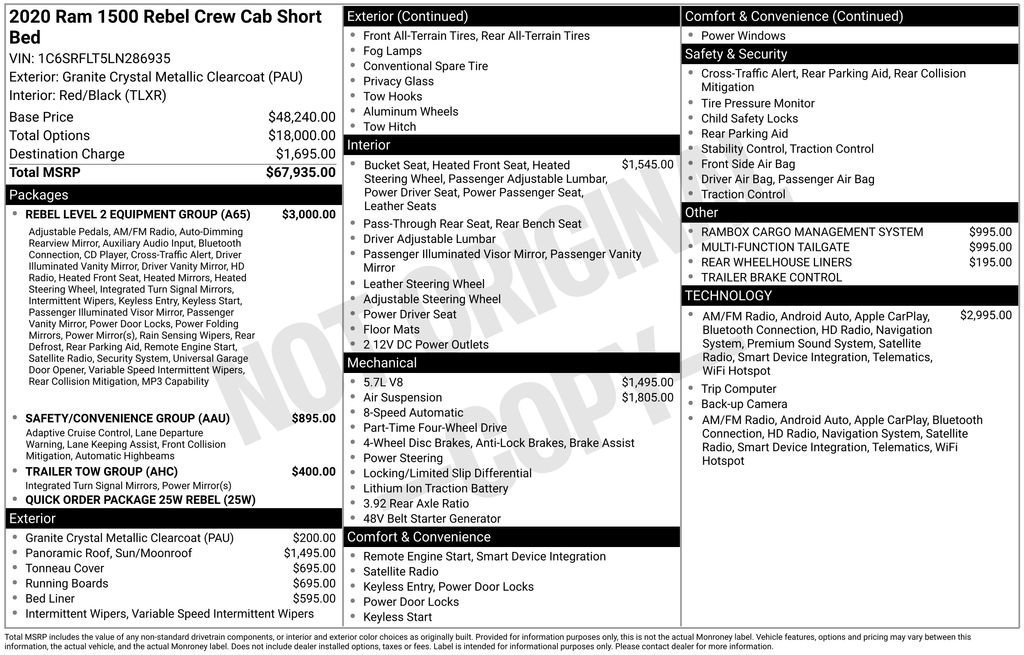 Used 2020 RAM 1500 Rebel w/ Rebel Level 2 Equipment Group AWD/4WD image 2