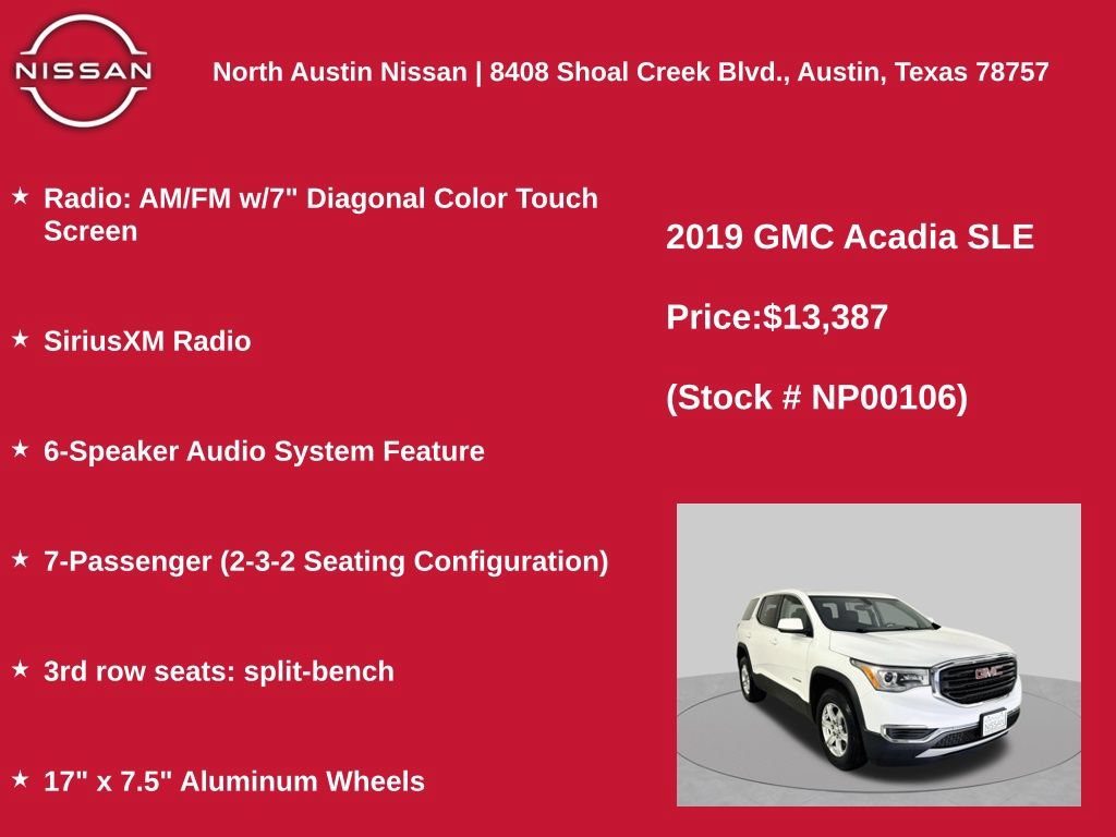 Used 2019 GMC Acadia SLE FWD image 11