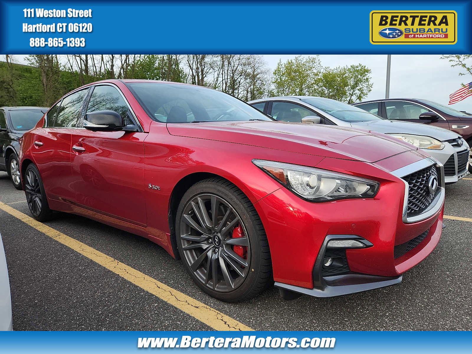 Used 2018 INFINITI Q50 Red Sport 400 w/ Sensory Package (Sport) AWD/4WD image 1