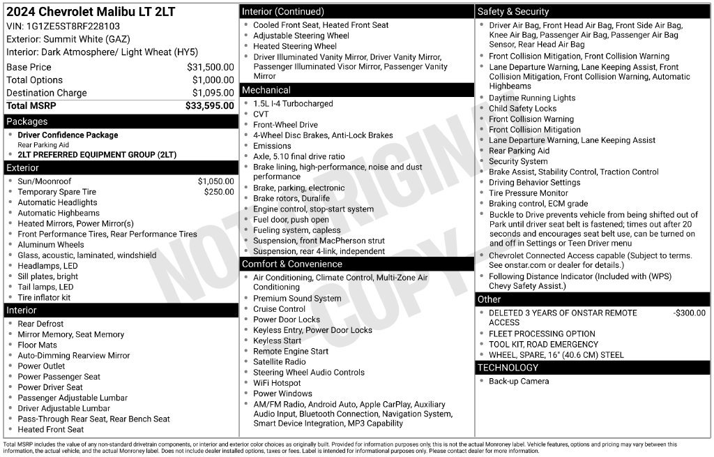 Used 2024 Chevrolet Malibu LT FWD image 19