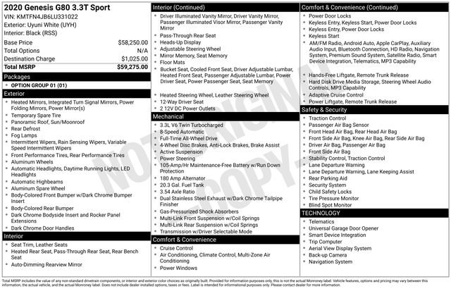 Used 2020 Genesis G80 3.3T Sport image 10