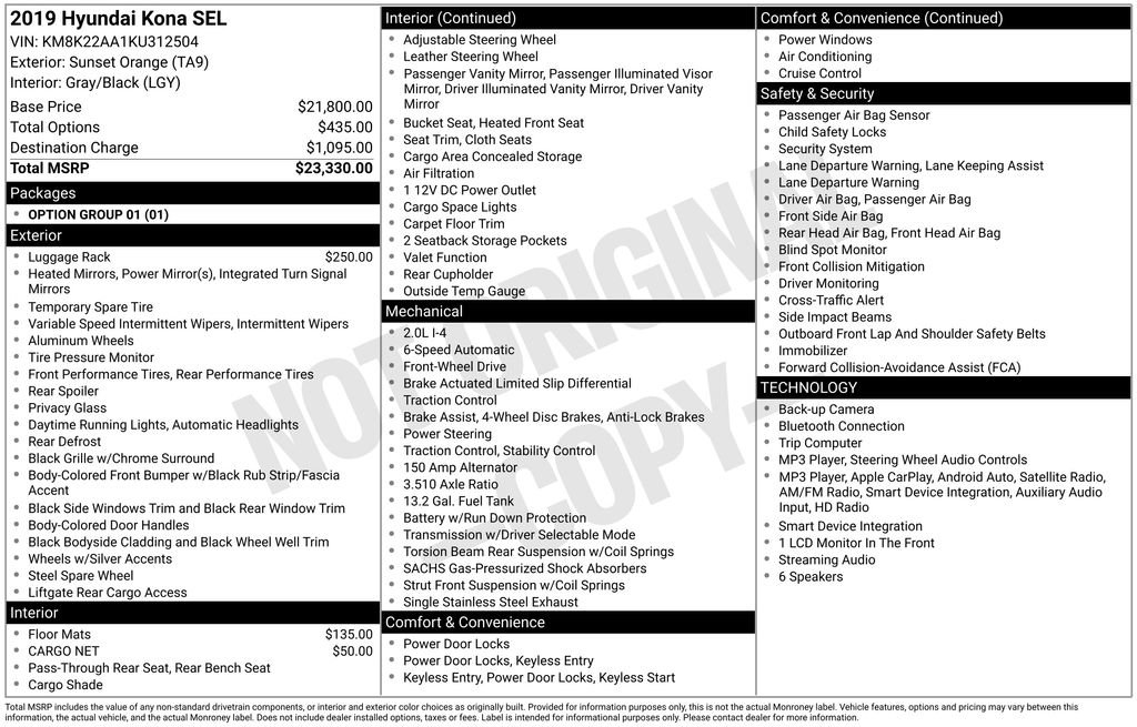 Used 2019 Hyundai Kona SEL FWD image 32