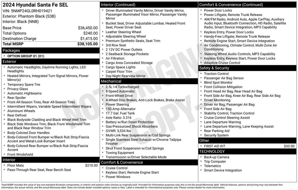 Certified 2024 Hyundai Santa Fe SEL FWD image 24