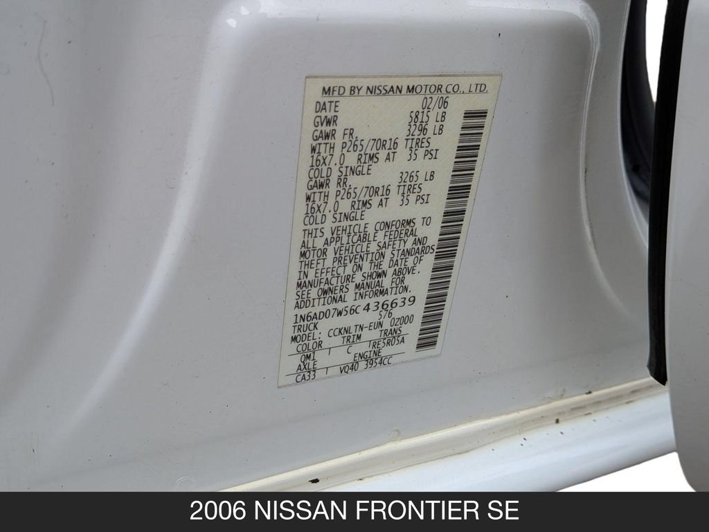 Used 2006 Nissan Frontier SE w/ (P01) Power Pkg AWD/4WD image 23