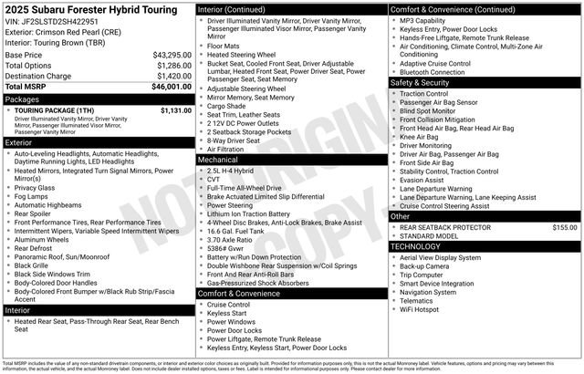 Certified 2025 Subaru Forester Touring w/ Touring Package AWD/4WD image 13
