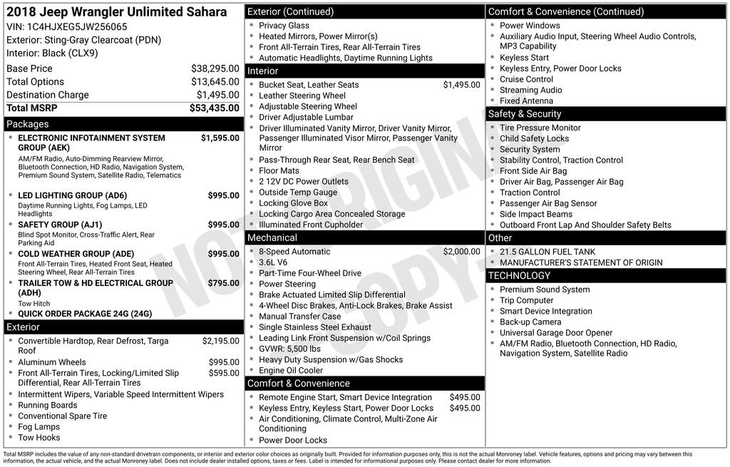 Used 2018 Jeep Wrangler Unlimited Sahara image 15