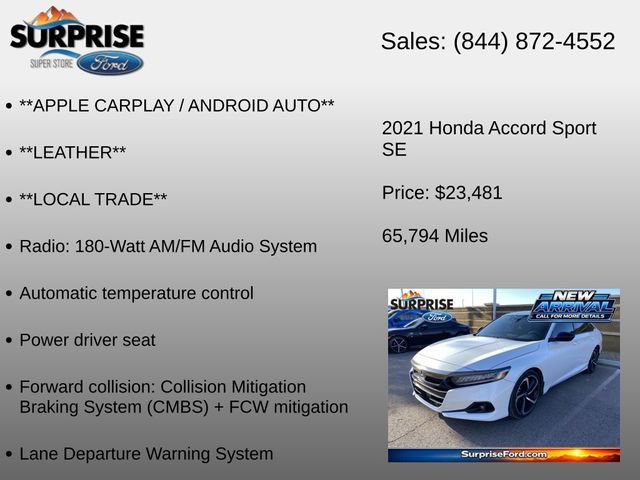 Used 2021 Honda Accord Sport Special Edition image 6