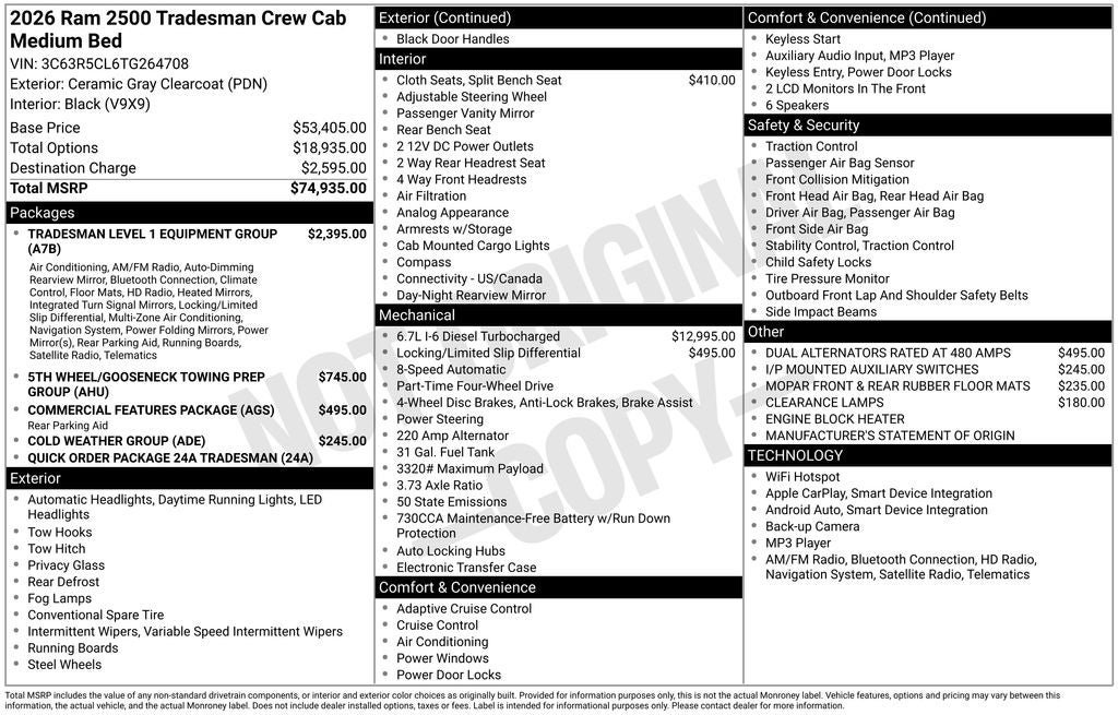 New 2026 RAM 2500 Tradesman AWD/4WD image 29