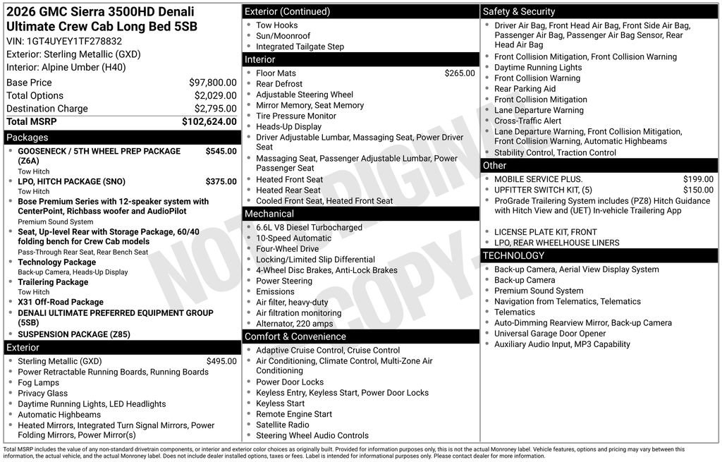 New 2026 GMC Sierra 3500 Denali Ultimate AWD/4WD image 17
