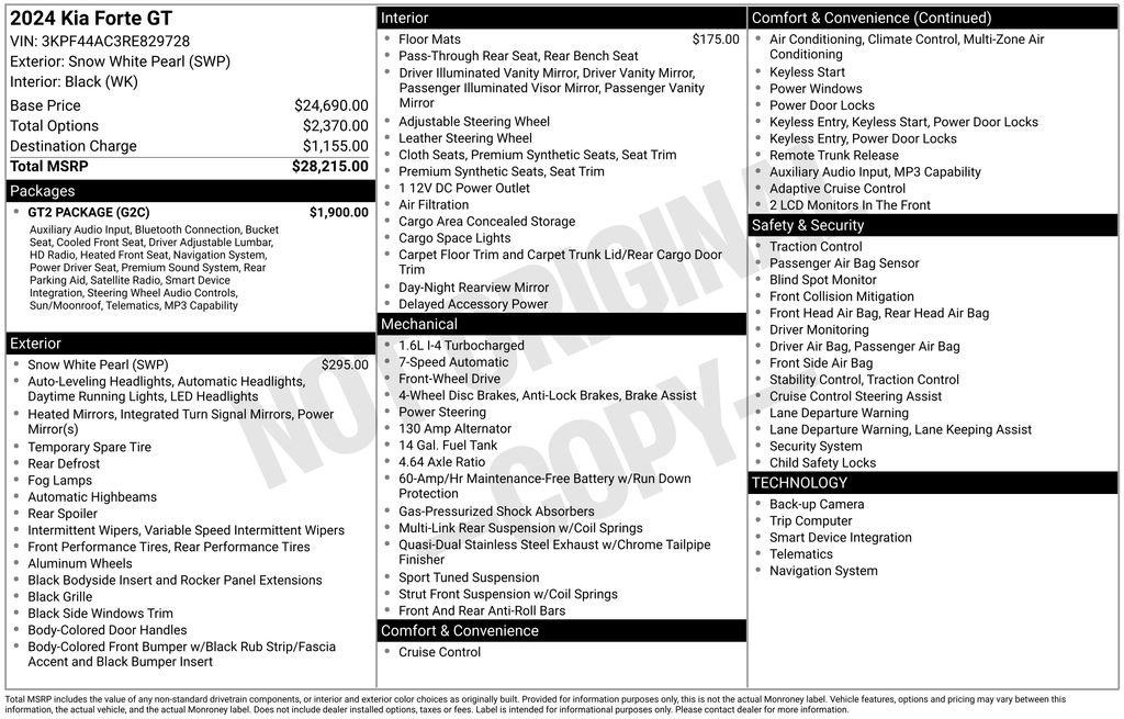 Used 2024 Kia Forte GT w/ GT2 Package FWD image 29