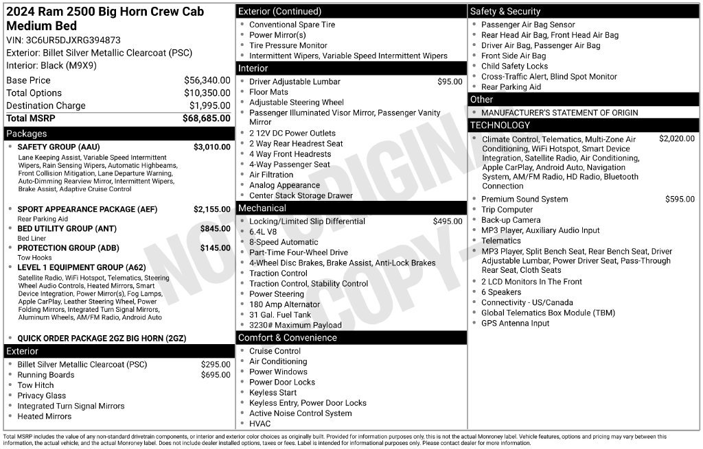 Certified 2024 RAM 2500 Big Horn w/ Safety Group AWD/4WD image 49
