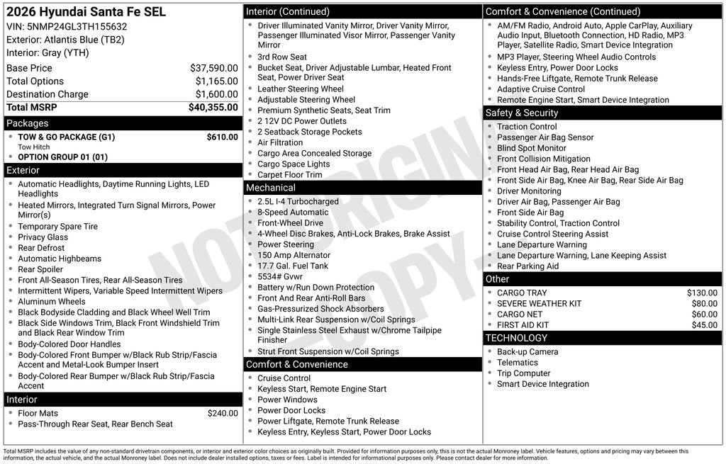 Used 2026 Hyundai Santa Fe SEL w/ Tow & Go Package image 31