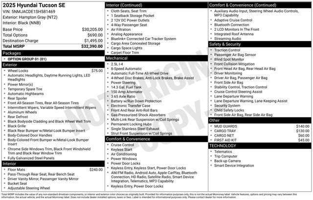 Used 2025 Hyundai Tucson SE image 7