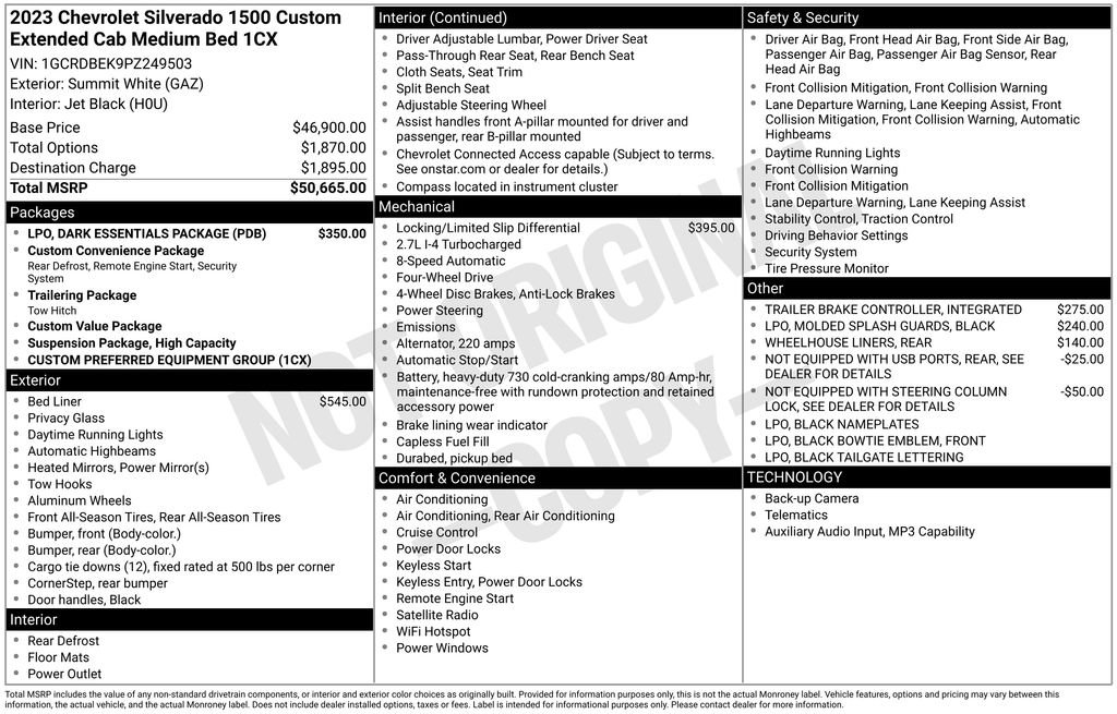 Certified 2023 Chevrolet Silverado 1500 Custom w/ LPO, Dark Essentials Package AWD/4WD image 27