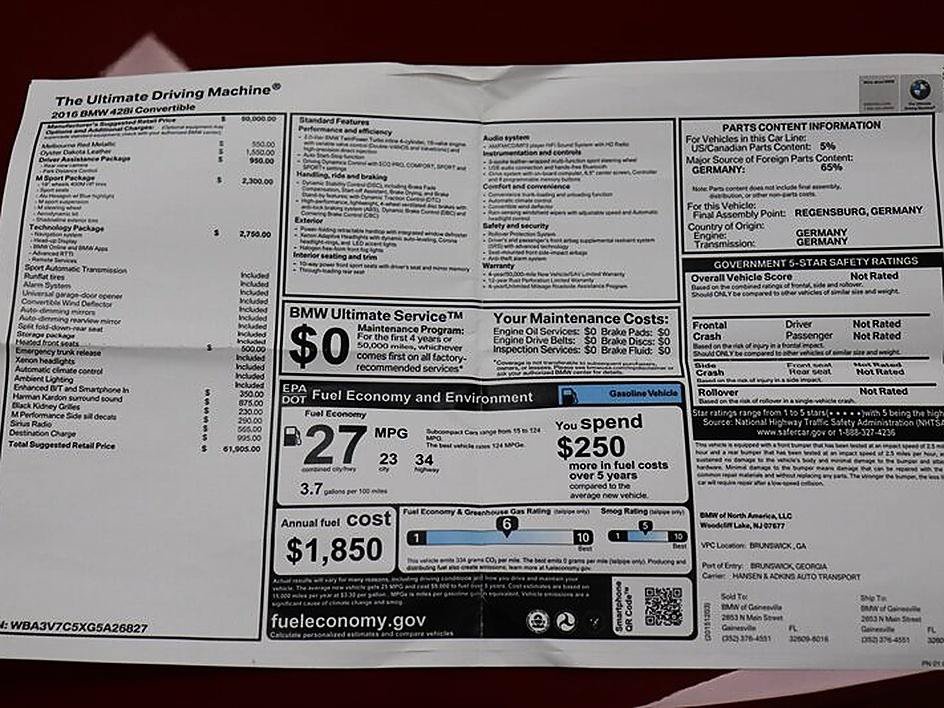 Used 2016 BMW 428i Convertible RWD image 54