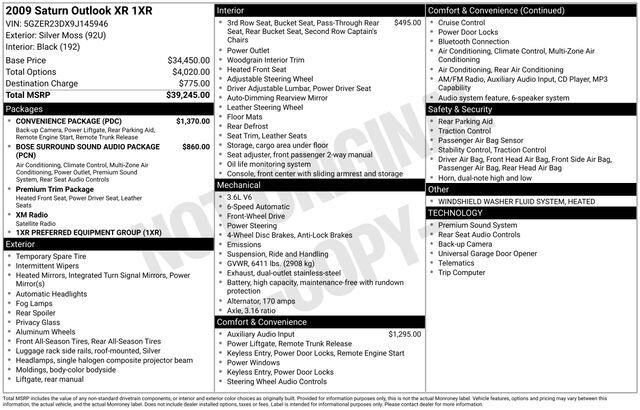 Used 2009 Saturn Outlook XR w/ Convenience Package FWD image 1