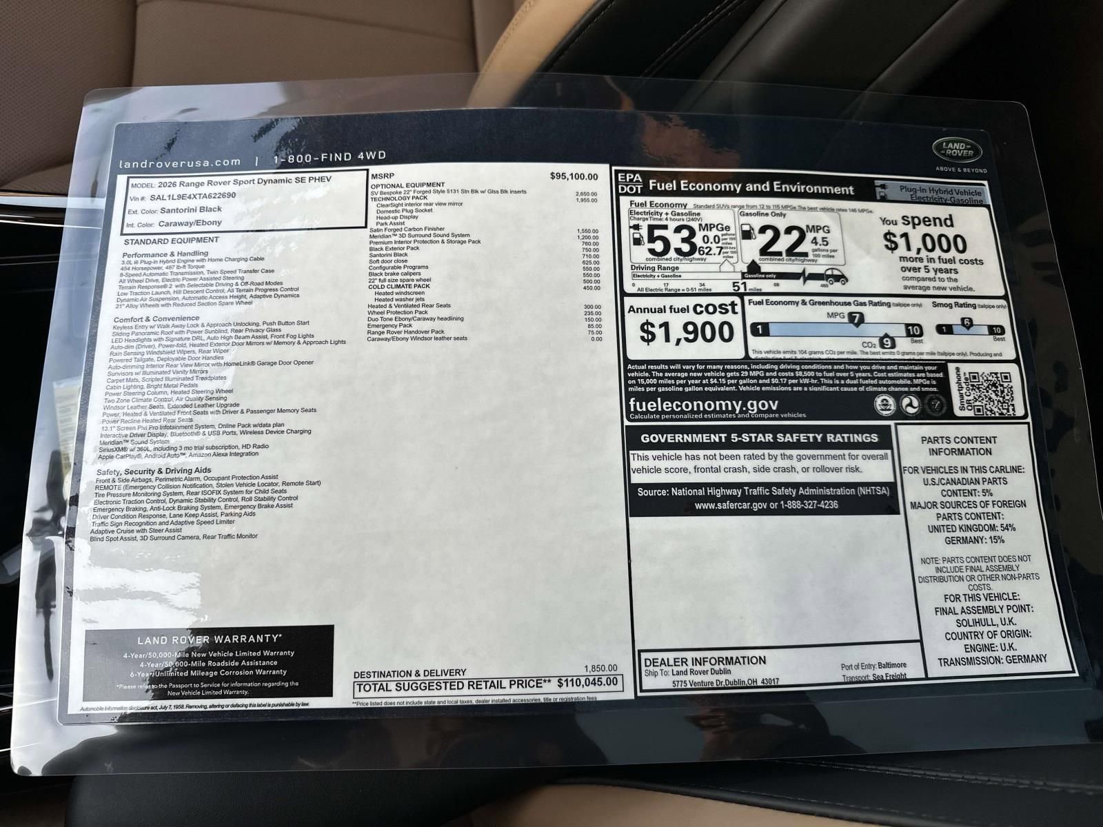 New 2026 Land Rover Range Rover Sport Dynamic SE image 24