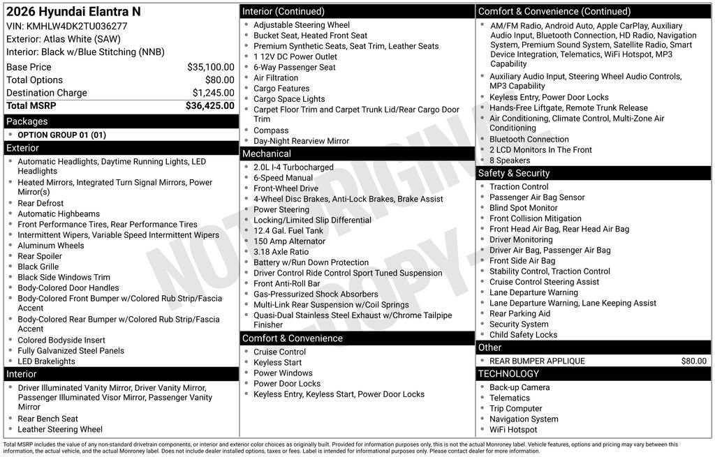 New 2026 Hyundai Elantra N image 26