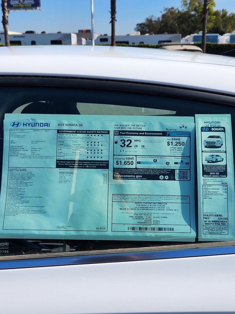 New 2025 Hyundai Sonata SE FWD image 25