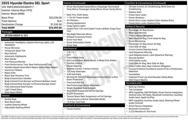 Certified 2025 Hyundai Elantra Sport FWD image 4