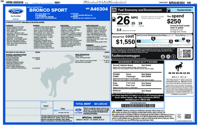 Used 2021 Ford Bronco Sport Big Bend w/ Big Bend Package AWD/4WD image 5