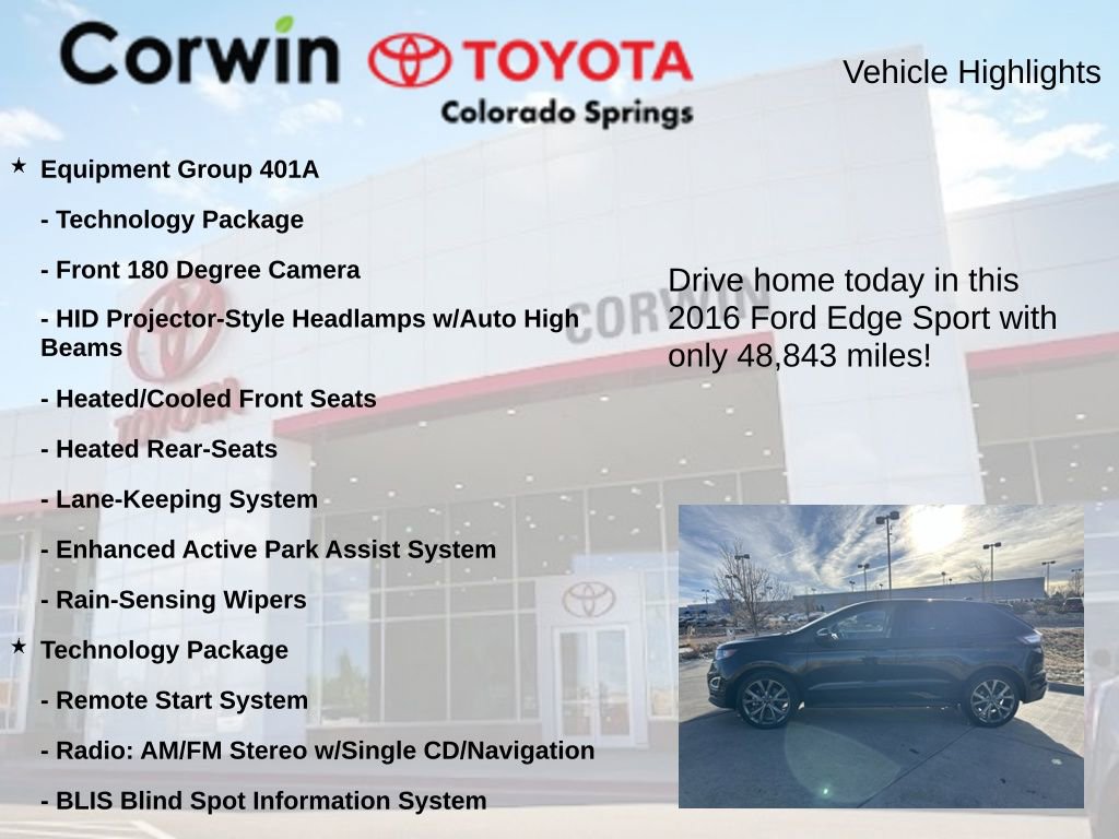 Used 2016 Ford Edge Sport w/ Equipment Group 401A image 7