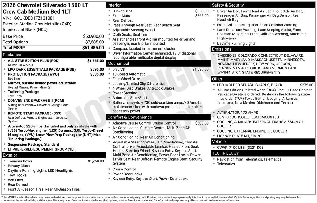 New 2026 Chevrolet Silverado 1500 LT w/ All Star Edition Plus image 6