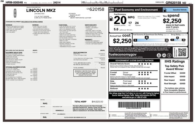 Used 2016 Lincoln MKZ AWD w/ Equipment Group 300A Reserve image 26