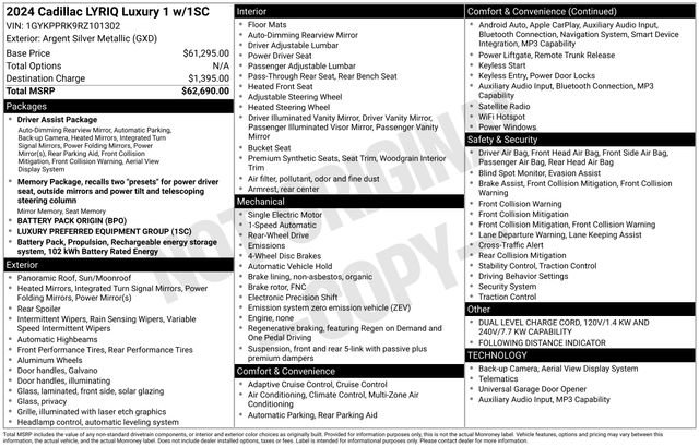 Certified 2024 Cadillac Lyriq Luxury RWD image 7