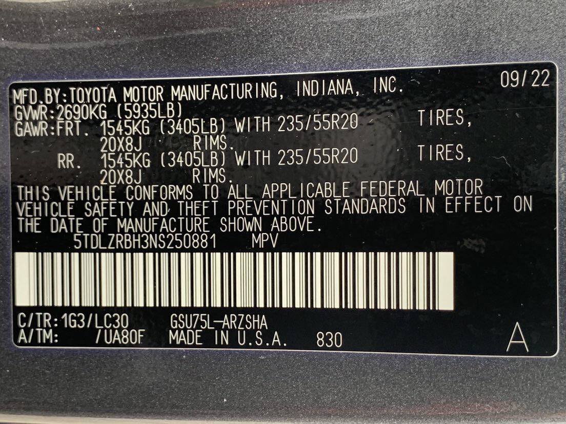 Used 2022 Toyota Highlander XSE AWD/4WD image 47