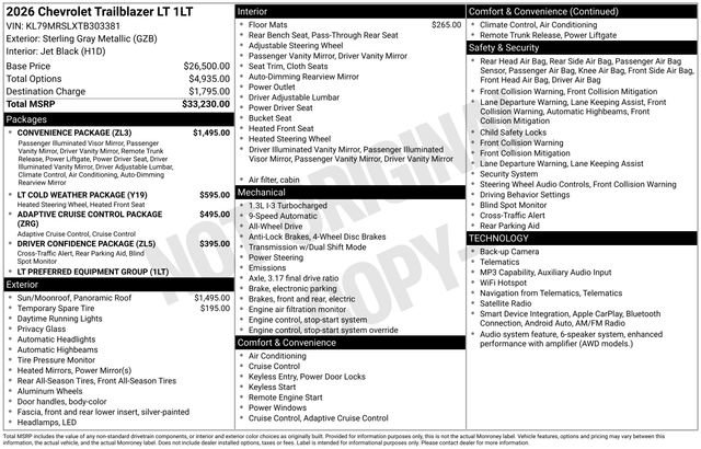 New 2026 Chevrolet TrailBlazer LT w/ Convenience Package AWD/4WD image 26