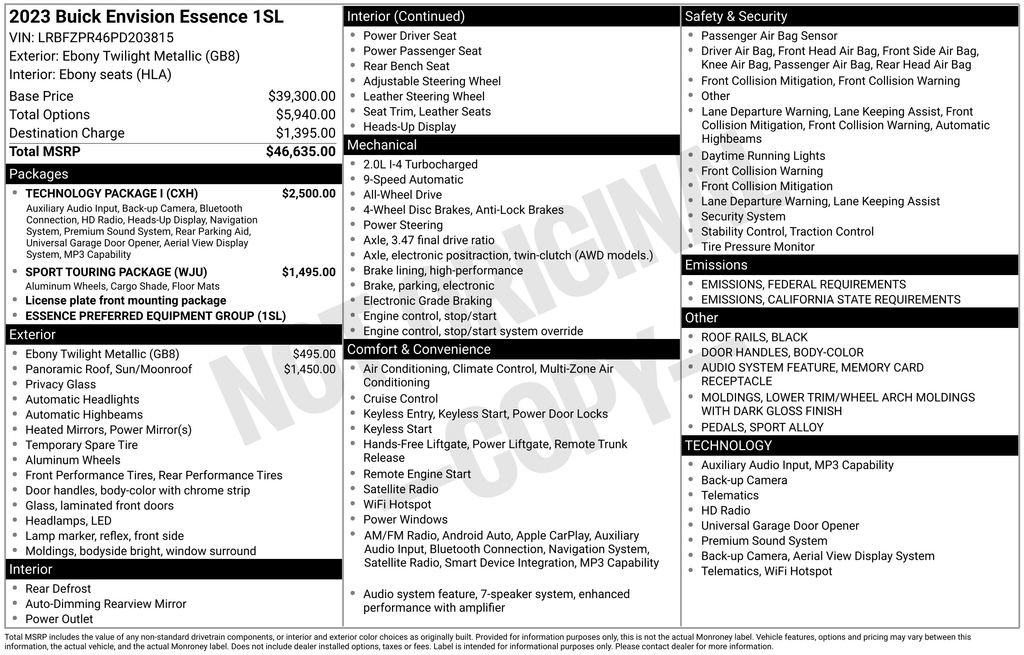 Certified 2023 Buick Envision Essence w/ Technology Package I image 10