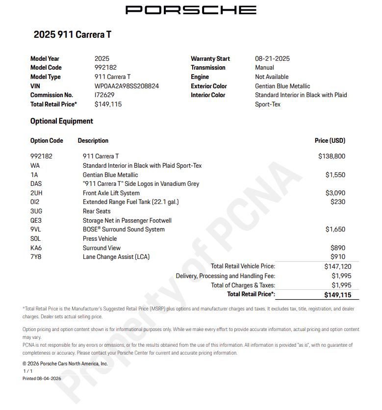 Certified 2025 Porsche 911 Carrera T RWD image 6