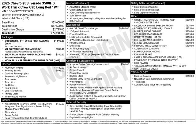 New 2026 Chevrolet Silverado 3500 W/T AWD/4WD image 4