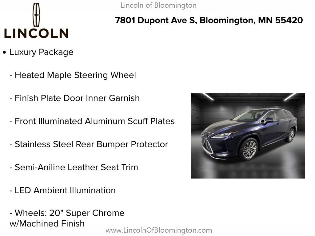 Used 2021 Lexus RX 450h AWD w/ Luxury Package image 8