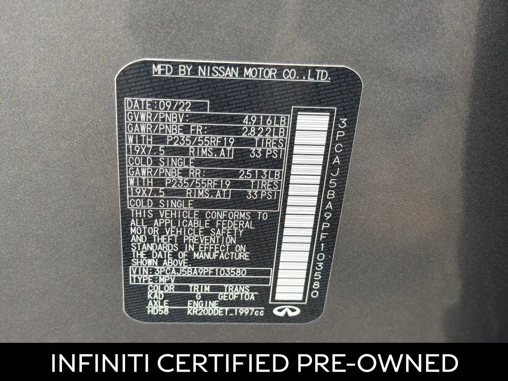 Certified 2023 INFINITI QX50 Luxe image 27