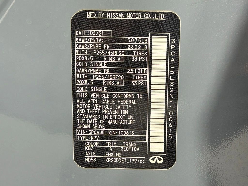 Used 2022 INFINITI QX55 Sensory w/ Lighting Package image 42